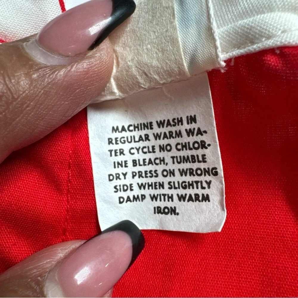 Vintage Nannette Vibrant Red and White Apparel